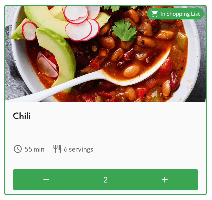 Click recipes to add all ingredients to your shopping list.